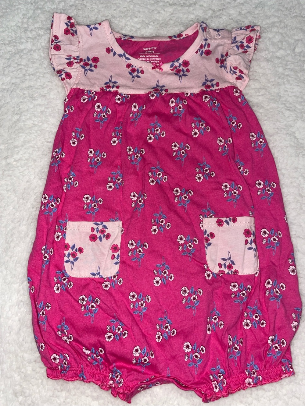 Carter's Pink Floral Baby Romper